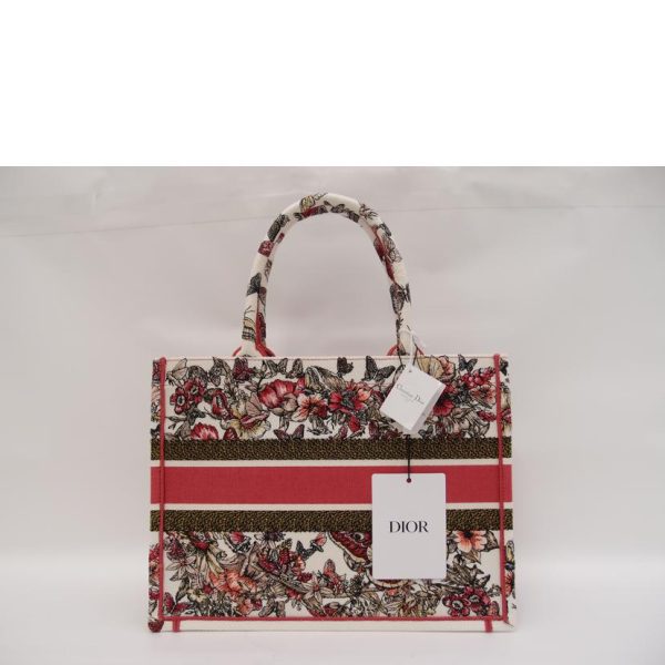 70353 2 Christian Dior Multicolor Canvas With Butterfly Embroidery Small Book Tote Bag