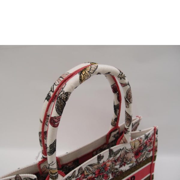 70353 4 Christian Dior Multicolor Canvas With Butterfly Embroidery Small Book Tote Bag