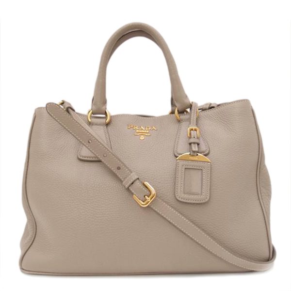 70712 1 Prada VitDaino 2way Handbag Gray Beige