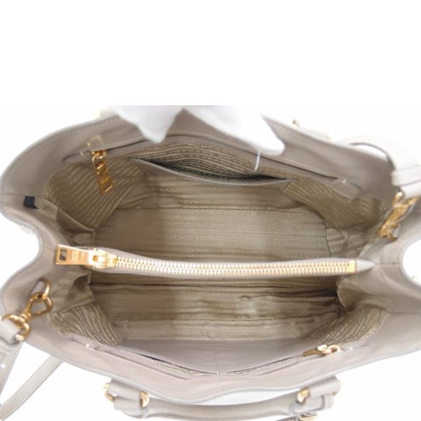 70712 5 Prada VitDaino 2way Handbag Gray Beige