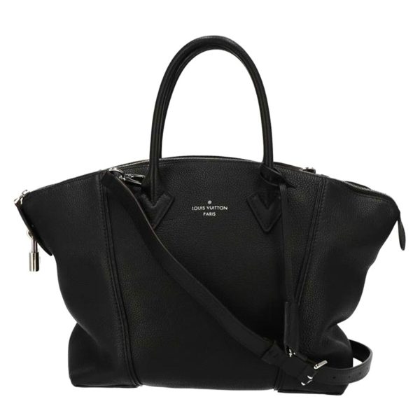 70856 1 Louis Vuitton Lockit MM Parnasea Leather Handbag Black