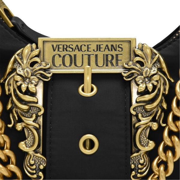 71 707718 black89 3 Versace Womens Handbag Bag Buckled Hobo Bag Black