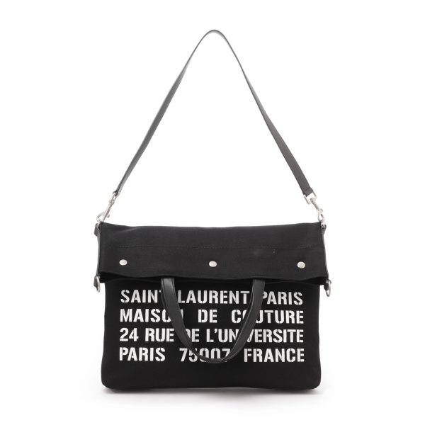 710264 faa5e 103102 Saint Laurent Universite Ns Foldable Tote Bag Black