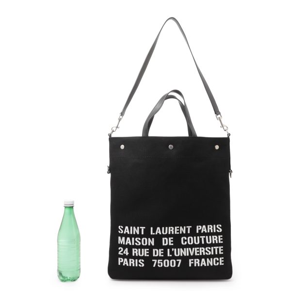 710264 faa5e 103103 Saint Laurent Universite Ns Foldable Tote Bag Black