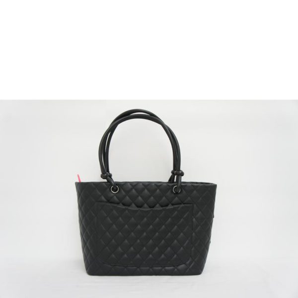 71583 2 Chanel Cambon Line Large Tote Bag Black