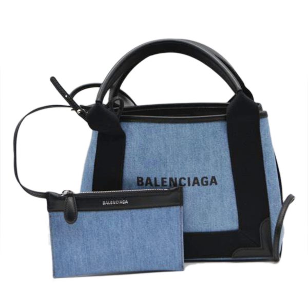 73808 1 Balenciaga Valencia XS Denim Hippo Bag Blue