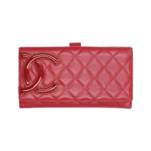 73943 1 Chanel W Hook Long Wallet Cambon Line Red