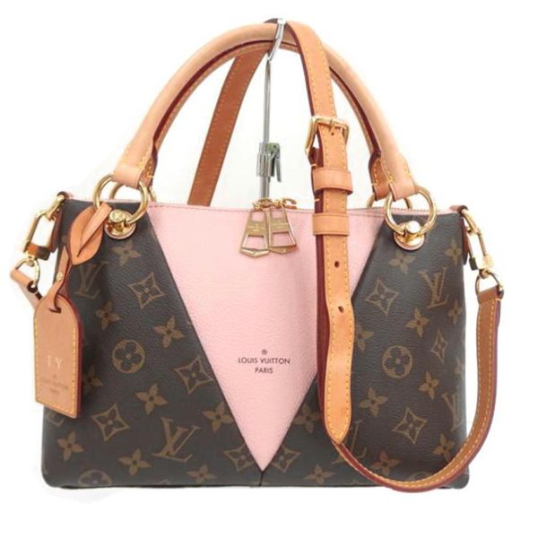 74151 1 Louis Vuitton V Tote Bb Leather Handbag Brown