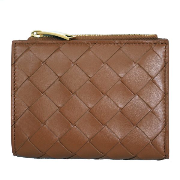 742330 2 1 Bottega Veneta Cassette Intrecciato Wallet Brown