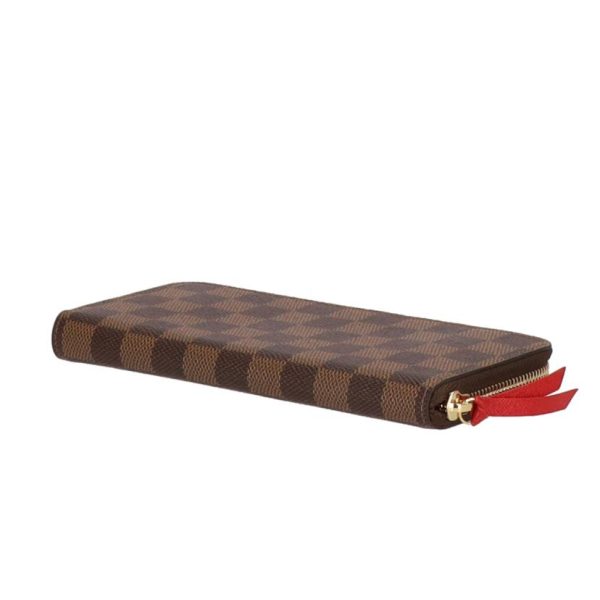 74322 3 Louis Vuitton Portefeuil Clemence Damier Ebene Wallet