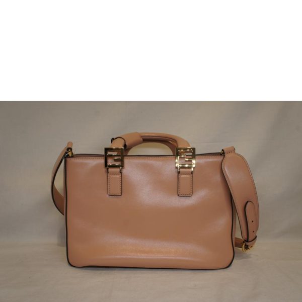 75220 2 Fendi FF Tote Small Bag Pink Beige