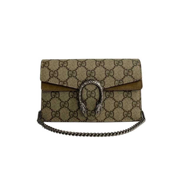 754j754 27271 1 Gucci Dionysus Super Mini Bag GG Supreme Leather Brown