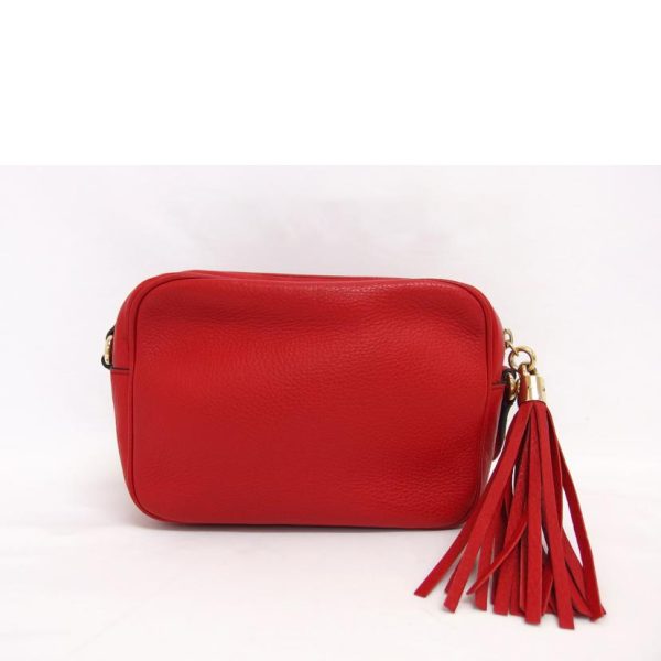 76319 2 Gucci Soho Leather Small Disco Bag Red