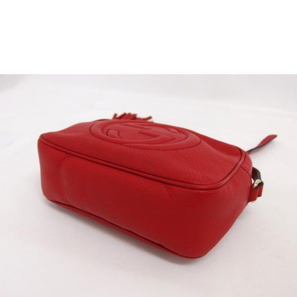 76319 3 Gucci Soho Leather Small Disco Bag Red