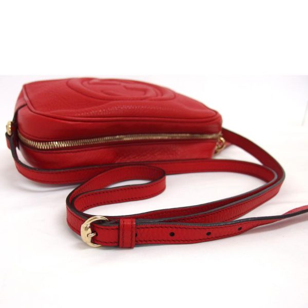 76319 4 Gucci Soho Leather Small Disco Bag Red