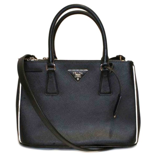 77095 1 Prada Saffiano Leather 2Way Tote Black