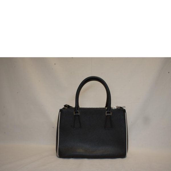 77095 2 Prada Saffiano Leather 2Way Tote Black