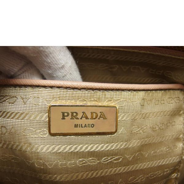 77101 11 Prada Saffiano Leather Tote Bag Pink Beige