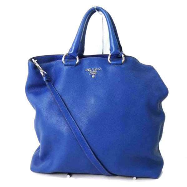 79794 1 Prada Leather 2Way Bag Blue