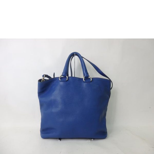 79794 2 Prada Leather 2Way Bag Blue