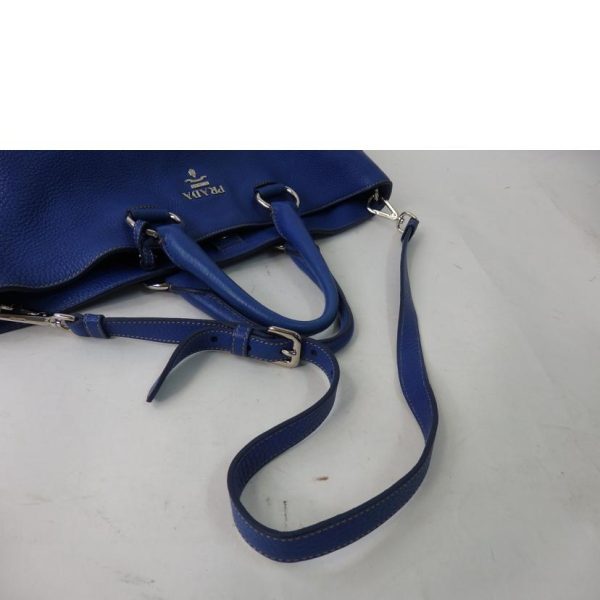 79794 5 Prada Leather 2Way Bag Blue