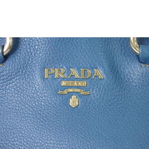 79794 6 Prada Leather 2Way Bag Blue