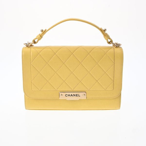 800000113276000 1 Chanel Matelasse 2WAY Chain Bag Yellow