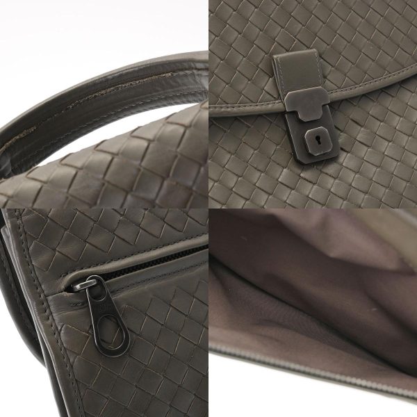 800000114565000 17 c Bottega Veneta Intrecciato Calf Business Bag Gray