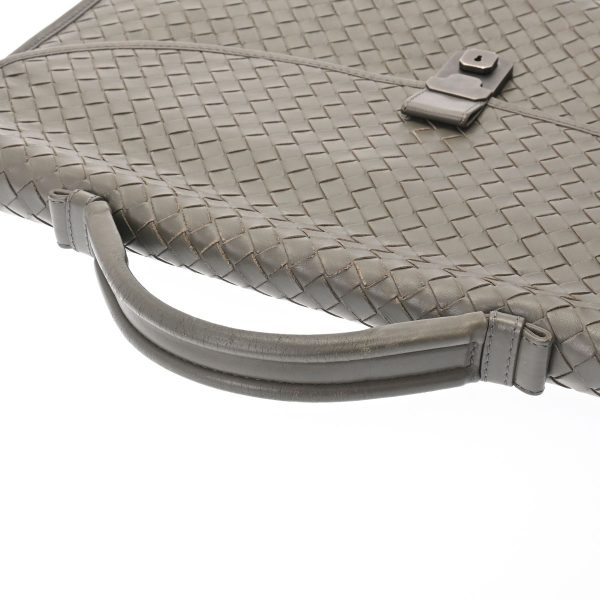 800000114565000 3 Bottega Veneta Intrecciato Calf Business Bag Gray