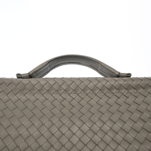 800000114565000 4 Bottega Veneta Intrecciato Calf Business Bag Gray