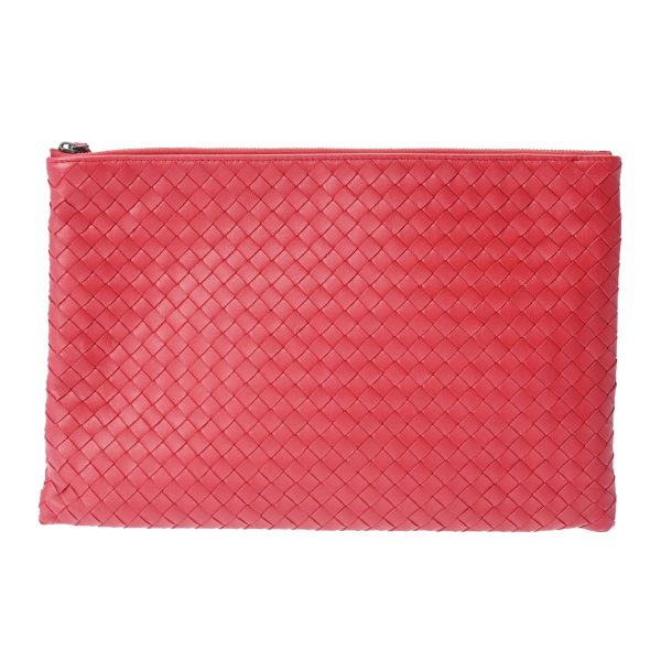 800000115486000 1 Bottega Veneta Intrecciato Leather Red