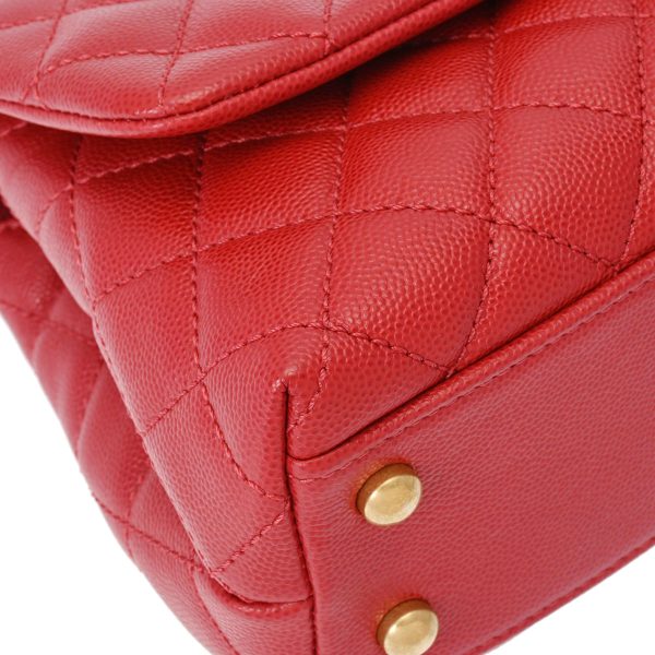 800000116406000 6 Chanel Matelasse Top Handle XS Red Caviar Skin 2Way Bag