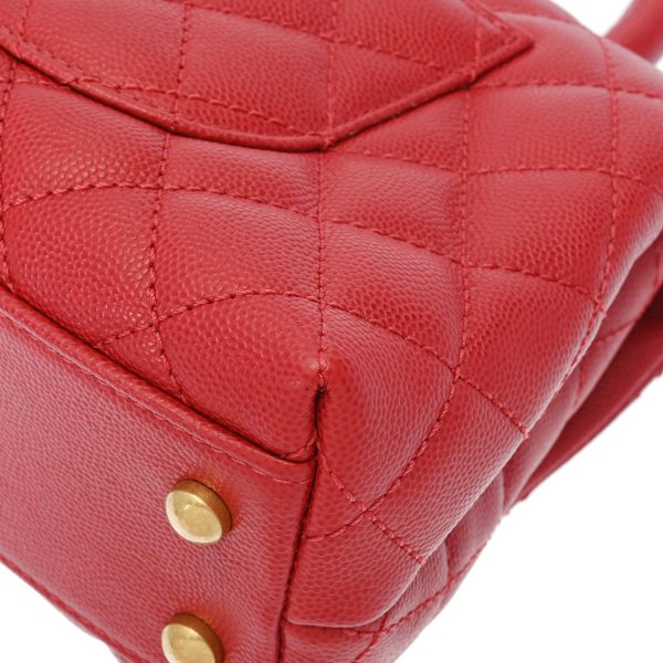 800000116406000 9 Chanel Matelasse Top Handle XS Red Caviar Skin 2Way Bag