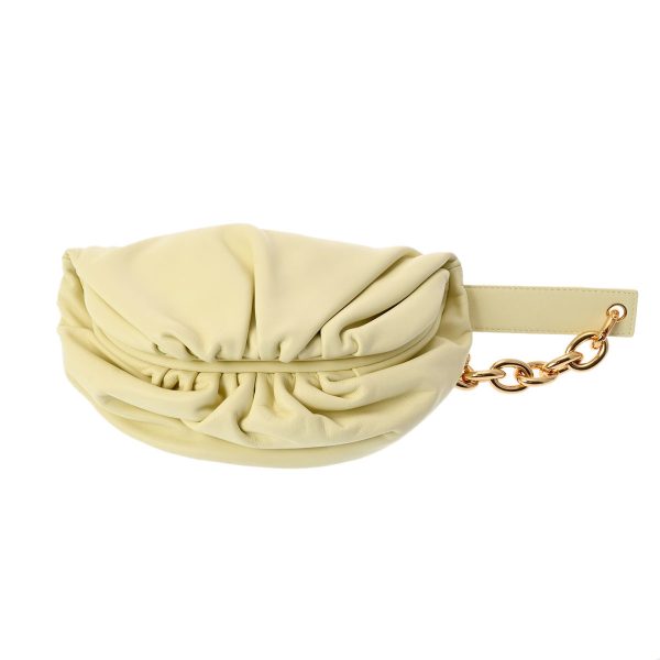 800000117036000 1 Bottega Veneta The Chain Pouch Leather Shoulder Bag Cream