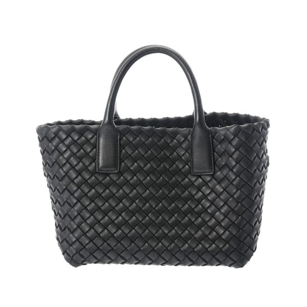 800000120756000 1 Bottega Veneta Intrecciato Mini Cover Lambskin Handbag Black