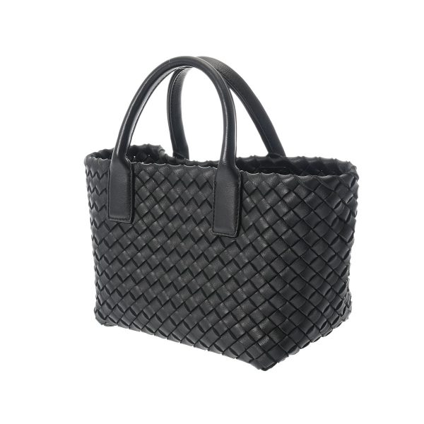 800000120756000 2 Bottega Veneta Intrecciato Mini Cover Lambskin Handbag Black