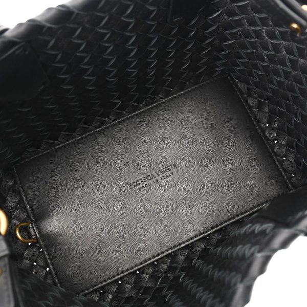 800000120756000 9 Bottega Veneta Intrecciato Mini Cover Lambskin Handbag Black