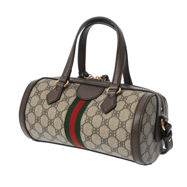 800000121772000 2 Gucci Balenciaga Collaboration Leather Bag Beige