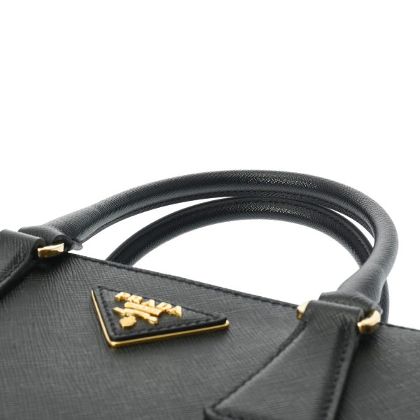 800000122252000 4 Prada Galleria Small Bag Black Hardware Saffiano 2WAY Gold