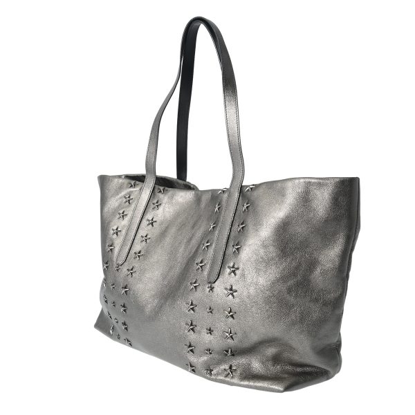 800000123399000 2 Leather Tote Bag Silver