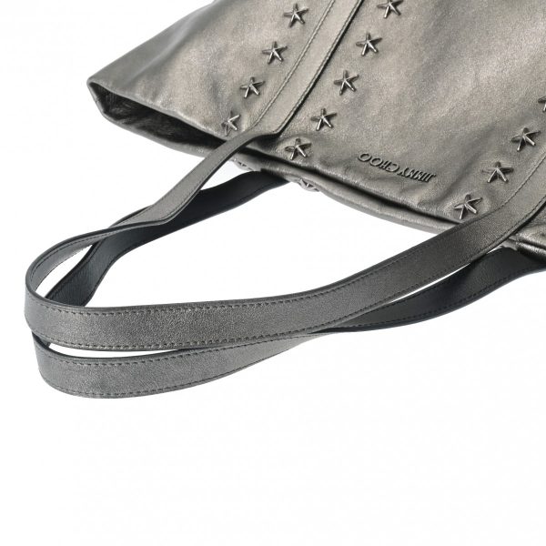 800000123399000 3 Leather Tote Bag Silver