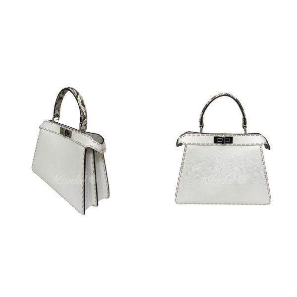 8003001107909 2 Fendi Peekaboo Medium Iseeu Small Leather 2way Bag White