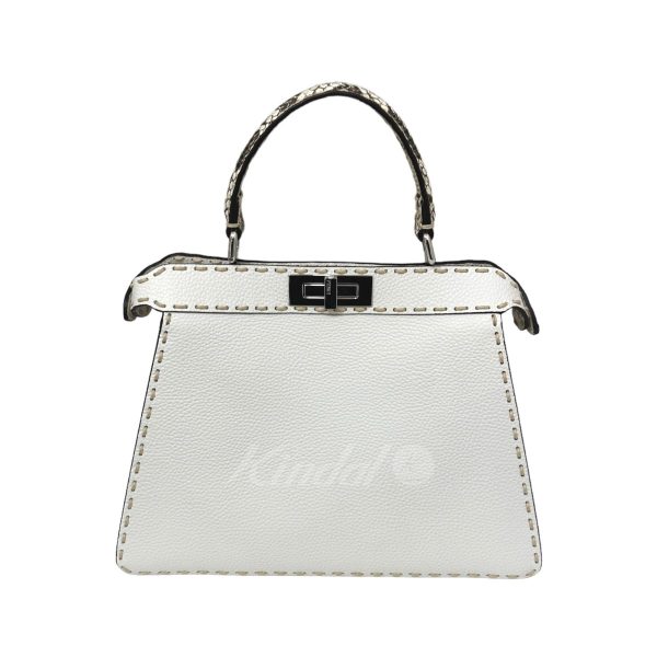 8003001107909 5 Fendi Peekaboo Medium Iseeu Small Leather 2way Bag White