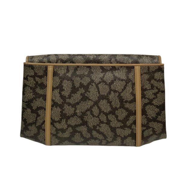 8004001179866 2 Yves Saint Laurent Clutch Bag Dark Brown Beige