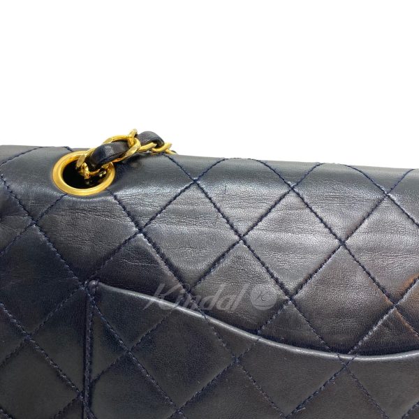 8006000809676 13 Chanel Matelasse Double Flap Chain Bag Navy