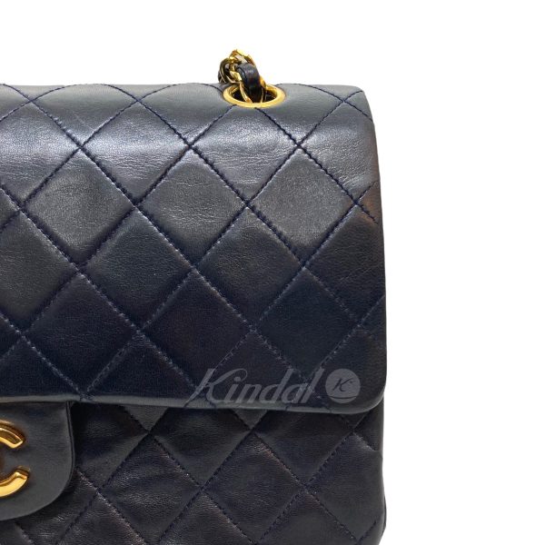 8006000809676 9 Chanel Matelasse Double Flap Chain Bag Navy