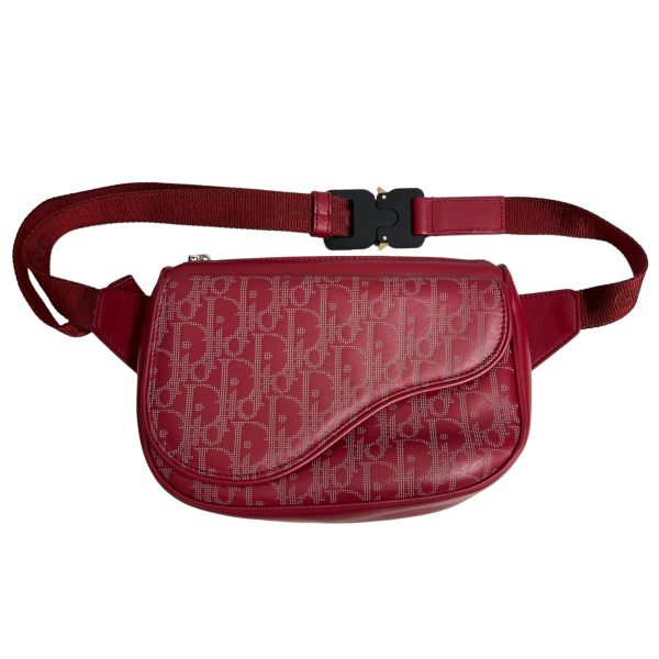 8006001419973 1 Dior Oblique Saddle Leather Galaxy World Tour Belt Bag Red