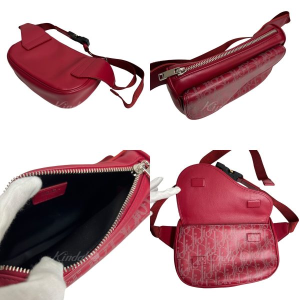 8006001419973 2 Dior Oblique Saddle Leather Galaxy World Tour Belt Bag Red