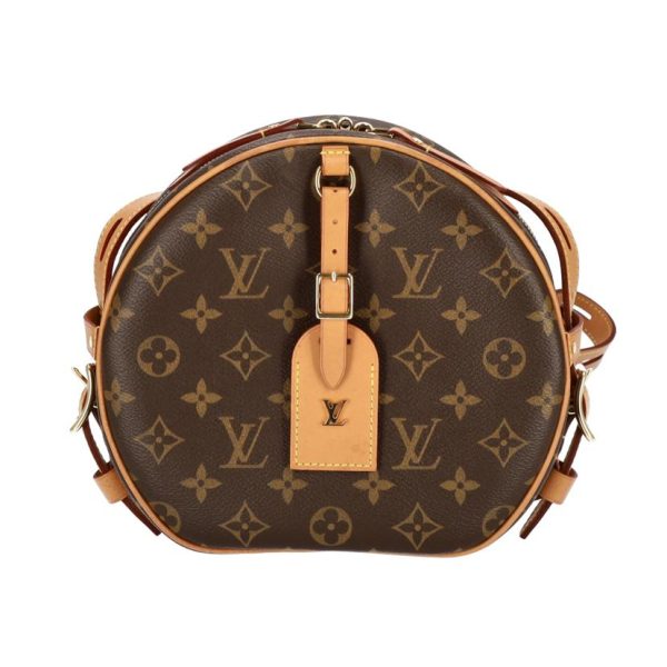 80197 2 Louis Vutton MM Monogram Poite Chapeau Soup Leather Diagonal Hook Shoulder Bag Brown