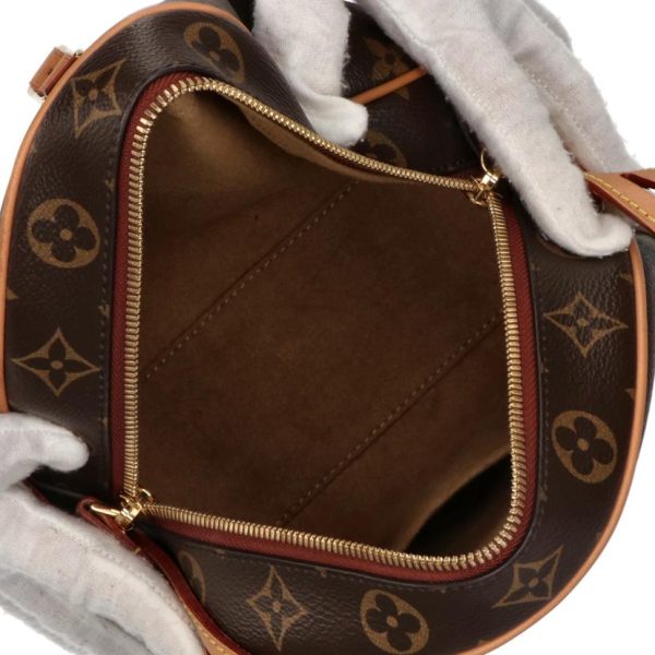 80197 3 Louis Vutton MM Monogram Poite Chapeau Soup Leather Diagonal Hook Shoulder Bag Brown